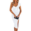 Women One Shoulder Bandage Dress Elegant Ruffles Red Bandage Dress Sexy Party Night Club Dress | Vimost Shop.
