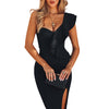 Women One Shoulder Bandage Dress Elegant Ruffles Red Bandage Dress Sexy Party Night Club Dress | Vimost Shop.