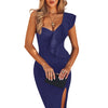 Women One Shoulder Bandage Dress Elegant Ruffles Red Bandage Dress Sexy Party Night Club Dress | Vimost Shop.