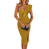 Women One Shoulder Bandage Dress Elegant Ruffles Red Bandage Dress Sexy Party Night Club Dress | Vimost Shop.