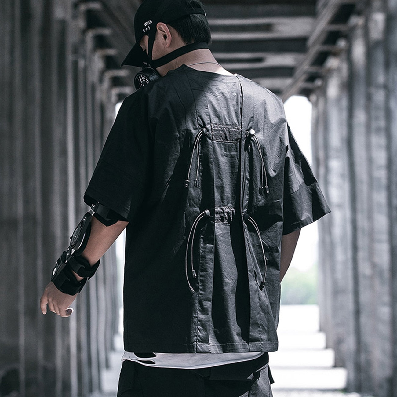 Hip Hop T Shirts Streetwear Men Loose Elastic Band Back Tops Fashion Summer Harajuku Short Sleeves Shirts | Vimost Shop.