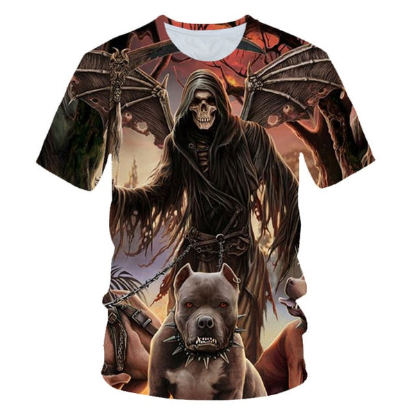 Skull Beauty Rock Cool 3D t shirts Mens Motorcycle Punk 3D Printed T shirt Men Clothes tshirt | Vimost Shop.