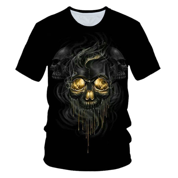 Skull Beauty Rock Cool 3D t shirts Mens Motorcycle Punk 3D Printed T shirt Men Clothes tshirt | Vimost Shop.