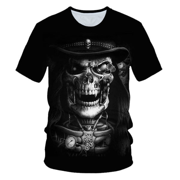 Skull Beauty Rock Cool 3D t shirts Mens Motorcycle Punk 3D Printed T shirt Men Clothes tshirt | Vimost Shop.