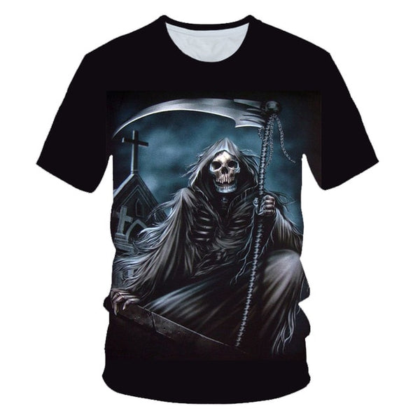 Skull Beauty Rock Cool 3D t shirts Mens Motorcycle Punk 3D Printed T shirt Men Clothes tshirt | Vimost Shop.