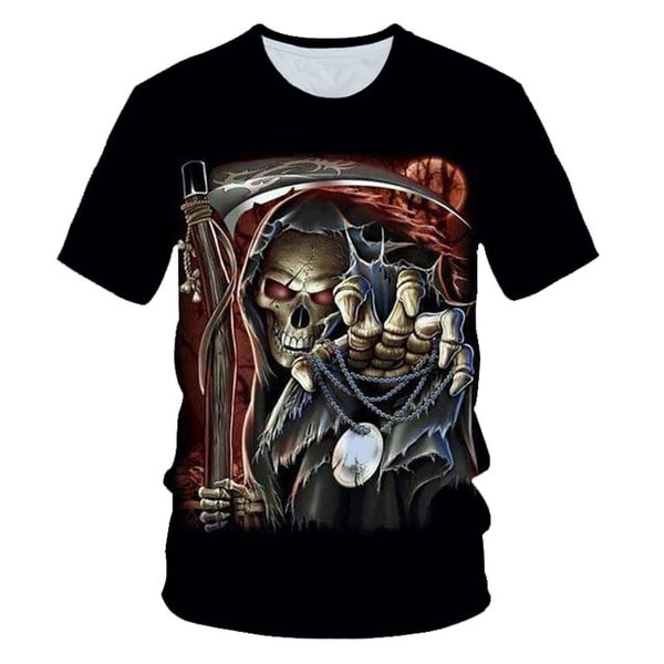 Skull Beauty Rock Cool 3D t shirts Mens Motorcycle Punk 3D Printed T shirt Men Clothes tshirt | Vimost Shop.