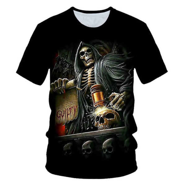 Skull Beauty Rock Cool 3D t shirts Mens Motorcycle Punk 3D Printed T shirt Men Clothes tshirt | Vimost Shop.