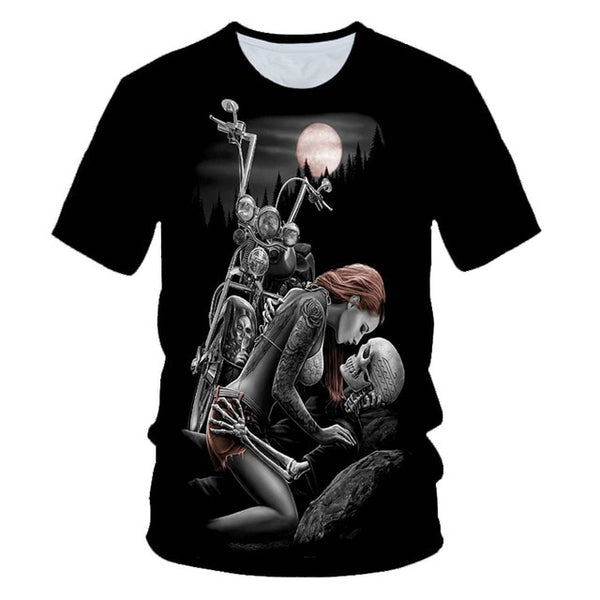 Skull Beauty Rock Cool 3D t shirts Mens Motorcycle Punk 3D Printed T shirt Men Clothes tshirt | Vimost Shop.
