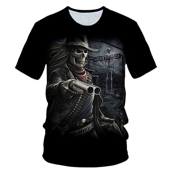 Skull Beauty Rock Cool 3D t shirts Mens Motorcycle Punk 3D Printed T shirt Men Clothes tshirt | Vimost Shop.