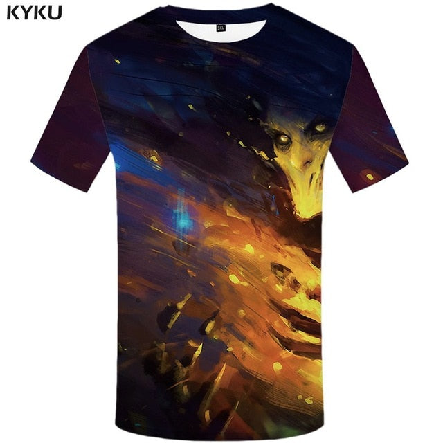 Skull T shirt Men Metal Tshirt Printed Rose Anime Clothes War Shirt Print Harajuku T-shirts 3d Mens Clothing | Vimost Shop.