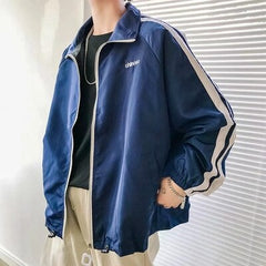Hip Hop Spring Men's Fashion Hit Color Casual Baseball Uniform Jackets Mens Streetwear Wild Loose Harajuku Bomber Jacket S-3XL