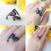 1.43Ct Natural Amethyst Gemstone Rings 925 Sterling Silver Handmade Adjustable Angel's Wing Ring for Women Bijoux | Vimost Shop.