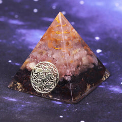 Orgone Energy Converter Orgonite Pyramid Natural Strawberry Crystal Soothe The Soul Stone That Change The Magnetic Field Of Life