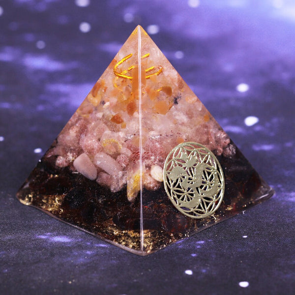 Orgone Energy Converter Orgonite Pyramid Natural Strawberry Crystal Soothe The Soul Stone That Change The Magnetic Field Of Life | Vimost Shop.