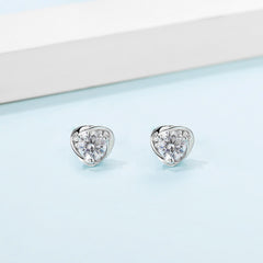 Heart Moissanite Diamond Earrings 925 Sterling Silver Jewellery Statement Stud Earrings For Women Fine Jewelry