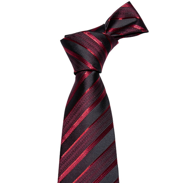 Male Luxury Neck Tie For Men Business Red Striped 100% Silk Tie Set Barry.Wang Fashion Design Neckwear Dropshipping LS-5022 | Vimost Shop.