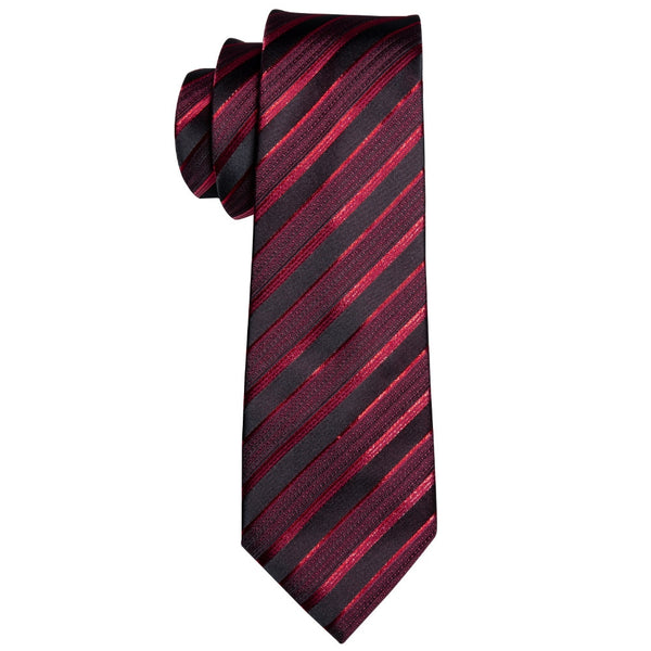 Male Luxury Neck Tie For Men Business Red Striped 100% Silk Tie Set Barry.Wang Fashion Design Neckwear Dropshipping LS-5022 | Vimost Shop.