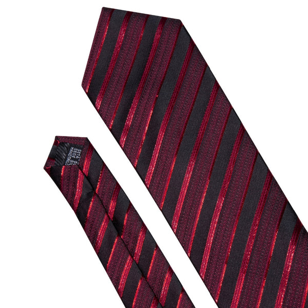 Male Luxury Neck Tie For Men Business Red Striped 100% Silk Tie Set Barry.Wang Fashion Design Neckwear Dropshipping LS-5022 | Vimost Shop.