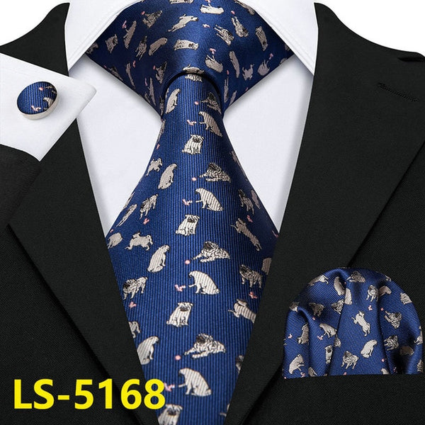 Male Luxury Neck Tie For Men Business Red Striped 100% Silk Tie Set Barry.Wang Fashion Design Neckwear Dropshipping LS-5022 | Vimost Shop.