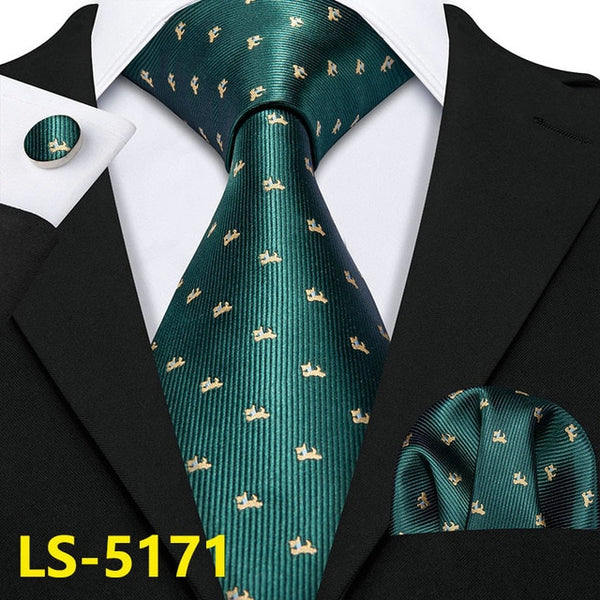 Male Luxury Neck Tie For Men Business Red Striped 100% Silk Tie Set Barry.Wang Fashion Design Neckwear Dropshipping LS-5022 | Vimost Shop.