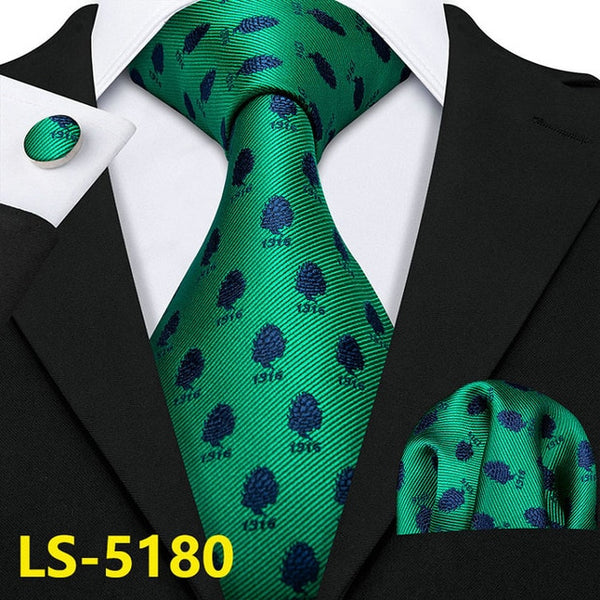 Male Luxury Neck Tie For Men Business Red Striped 100% Silk Tie Set Barry.Wang Fashion Design Neckwear Dropshipping LS-5022 | Vimost Shop.