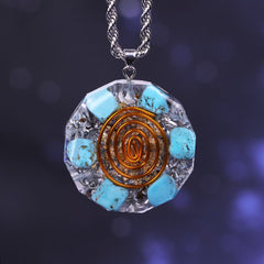 Orgonite turquoises Pendant Energy Crystal Reiki Charm Necklace Jewelry For Woman Amulet