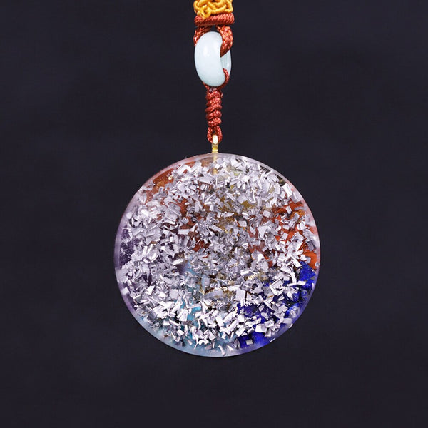7 Chakra Orgone energy pendant necklace healing stones EMF protection For women energy meditation Jewelry | Vimost Shop.
