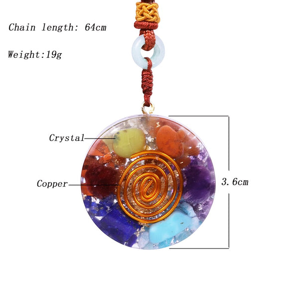 7 Chakra Orgone energy pendant necklace healing stones EMF protection For women energy meditation Jewelry | Vimost Shop.