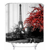 Paris Tower Landscape 3D Waterproof Shower Curtains Bathroom Curtain Sets Anti Slip Pedestal Rug Lid Toilet Cover Bath Mat Set | Vimost Shop.