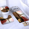 Paris Tower Landscape 3D Waterproof Shower Curtains Bathroom Curtain Sets Anti Slip Pedestal Rug Lid Toilet Cover Bath Mat Set | Vimost Shop.