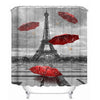 Paris Tower Landscape 3D Waterproof Shower Curtains Bathroom Curtain Sets Anti Slip Pedestal Rug Lid Toilet Cover Bath Mat Set | Vimost Shop.