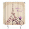 Paris Tower Landscape 3D Waterproof Shower Curtains Bathroom Curtain Sets Anti Slip Pedestal Rug Lid Toilet Cover Bath Mat Set | Vimost Shop.