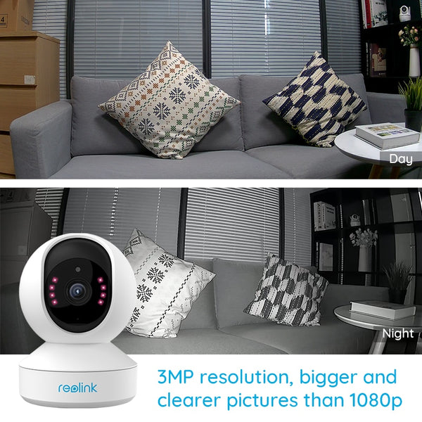 3MP indoor ip camera WiFi Pan&Tilt 2-way audio remote access SD card slot home security camera  E1 | Vimost Shop.