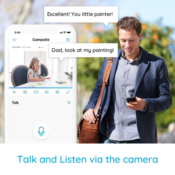 3MP indoor ip camera WiFi Pan&Tilt 2-way audio remote access SD card slot home security camera  E1 | Vimost Shop.