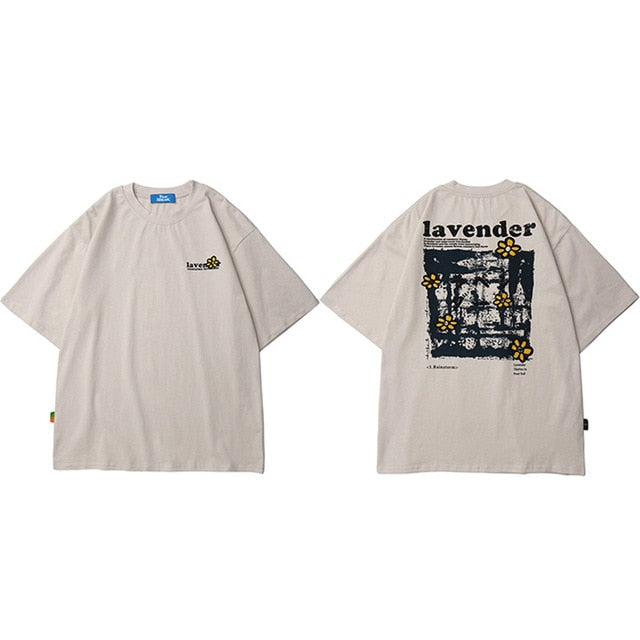 Men Hip Hop T Shirt Streetwear Harajuku Floral T-Shirt Oversize Summer Short Sleeve | Vimost Shop.