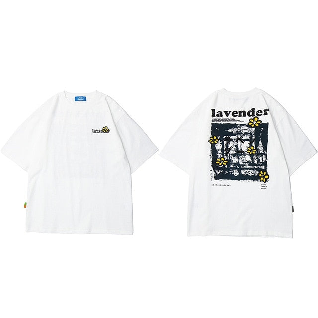 Men Hip Hop T Shirt Streetwear Harajuku Floral T-Shirt Oversize Summer Short Sleeve | Vimost Shop.