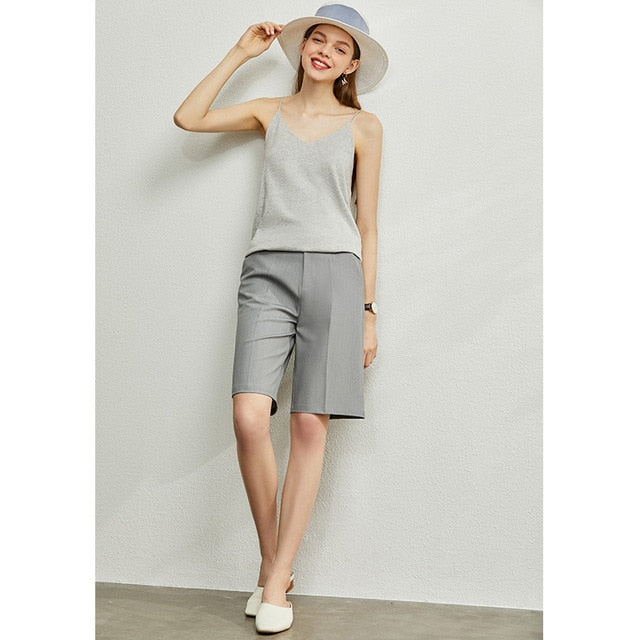 Minimalism Spring Summer Knitted Soft Solid Vest tops Women Causal Vneck sleeveless Camisole Top Women | Vimost Shop.