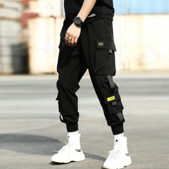 Hip Hop Boy Multi-pocket Elastic Waist Design Harem Pant Men Streetwear Punk Casual Trousers Jogger Male Dancing ins Pant