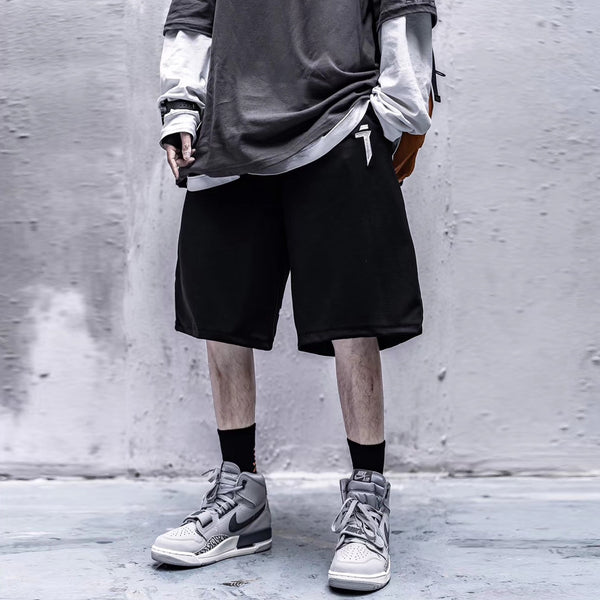 Techwear Style Print Hip Hop Pants Men 2020 Summer Streetwear Loose Cargo Shorts Cotton Jogger Streetpants Black | Vimost Shop.