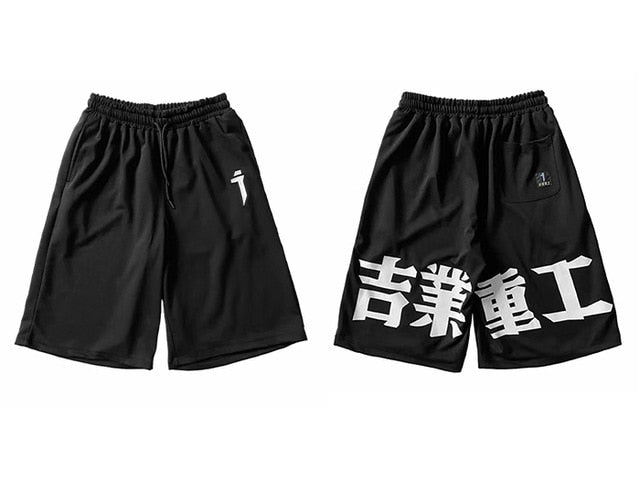 Techwear Style Print Hip Hop Pants Men 2020 Summer Streetwear Loose Cargo Shorts Cotton Jogger Streetpants Black | Vimost Shop.