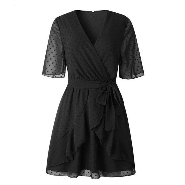 Simplee V-neck flower A-line summer dress women | Vimost Shop.