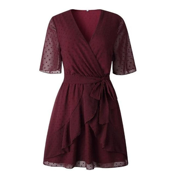 Simplee V-neck flower A-line summer dress women | Vimost Shop.