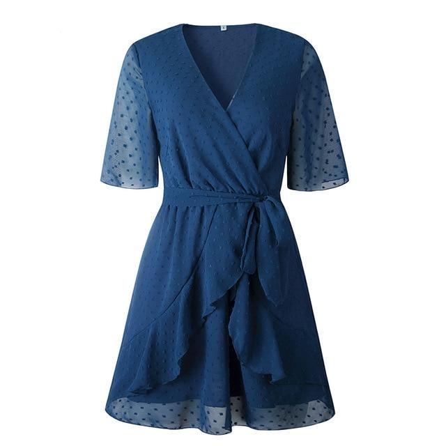 Simplee V-neck flower A-line summer dress women | Vimost Shop.