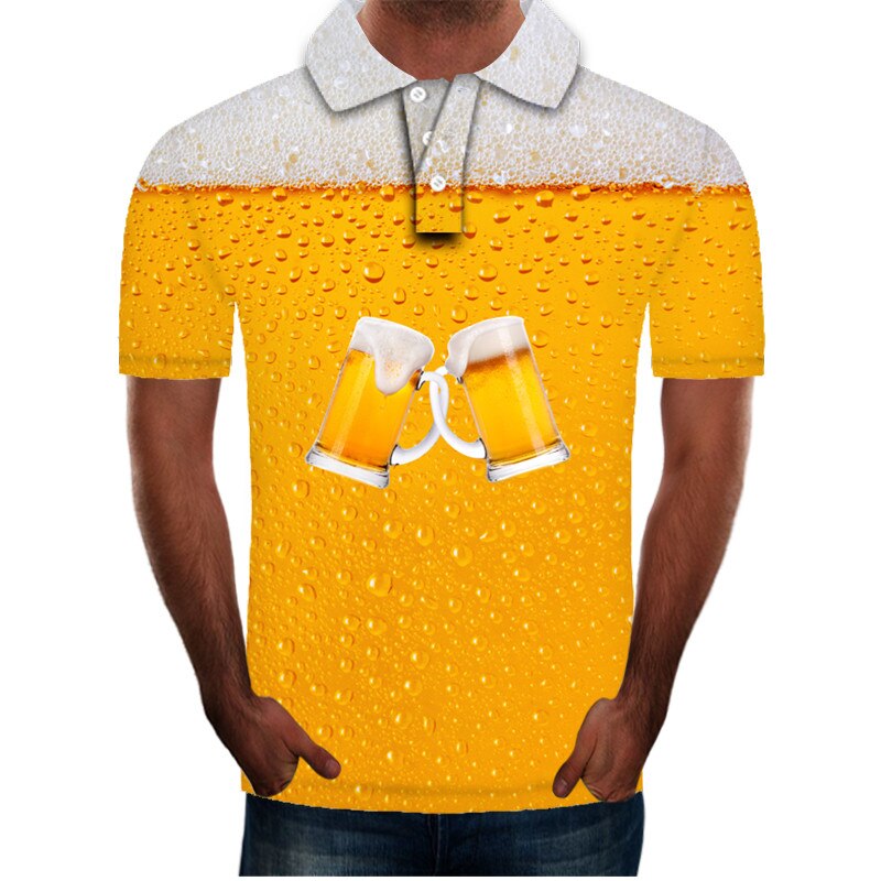 polo shirt men beer 3D Print Short Sleeves Polo Shirt New Summer Slim Casual Polo Shirt Men Clothing polo homme | Vimost Shop.