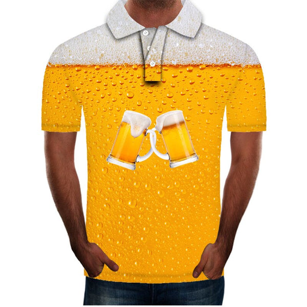 polo shirt men beer 3D Print Short Sleeves Polo Shirt New Summer Slim Casual Polo Shirt Men Clothing polo homme | Vimost Shop.