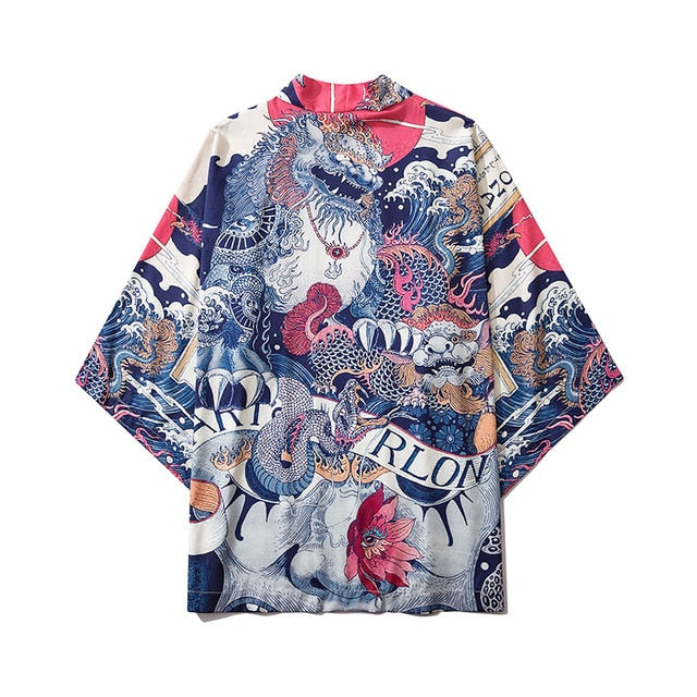Japan Streetwear Man Beach Kimono Cardigan Cosplay Shirt Blouse for Men Unisex Japanese Yukata Kimonos | Vimost Shop.