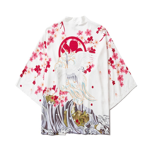 Japan Streetwear Man Beach Kimono Cardigan Cosplay Shirt Blouse for Men Unisex Japanese Yukata Kimonos | Vimost Shop.