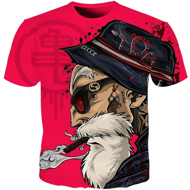 Men Anime Print Dragon Ball 3D T-Shirt Oogway Tees Master Roshi Men T shirt Streetwear Plus Size | Vimost Shop.