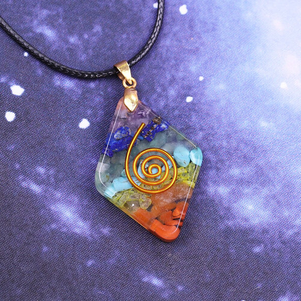 Orgone Stone Sweater Chain Necklace Orgonite Necklace Reiki Healing Energy Generator Yoga Meditation Jewelry 7 Chakra Necklace | Vimost Shop.