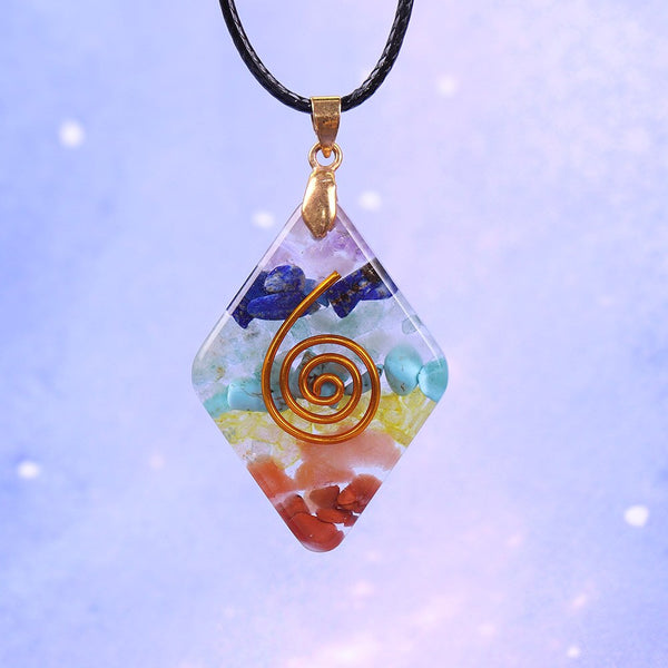 Orgone Stone Sweater Chain Necklace Orgonite Necklace Reiki Healing Energy Generator Yoga Meditation Jewelry 7 Chakra Necklace | Vimost Shop.